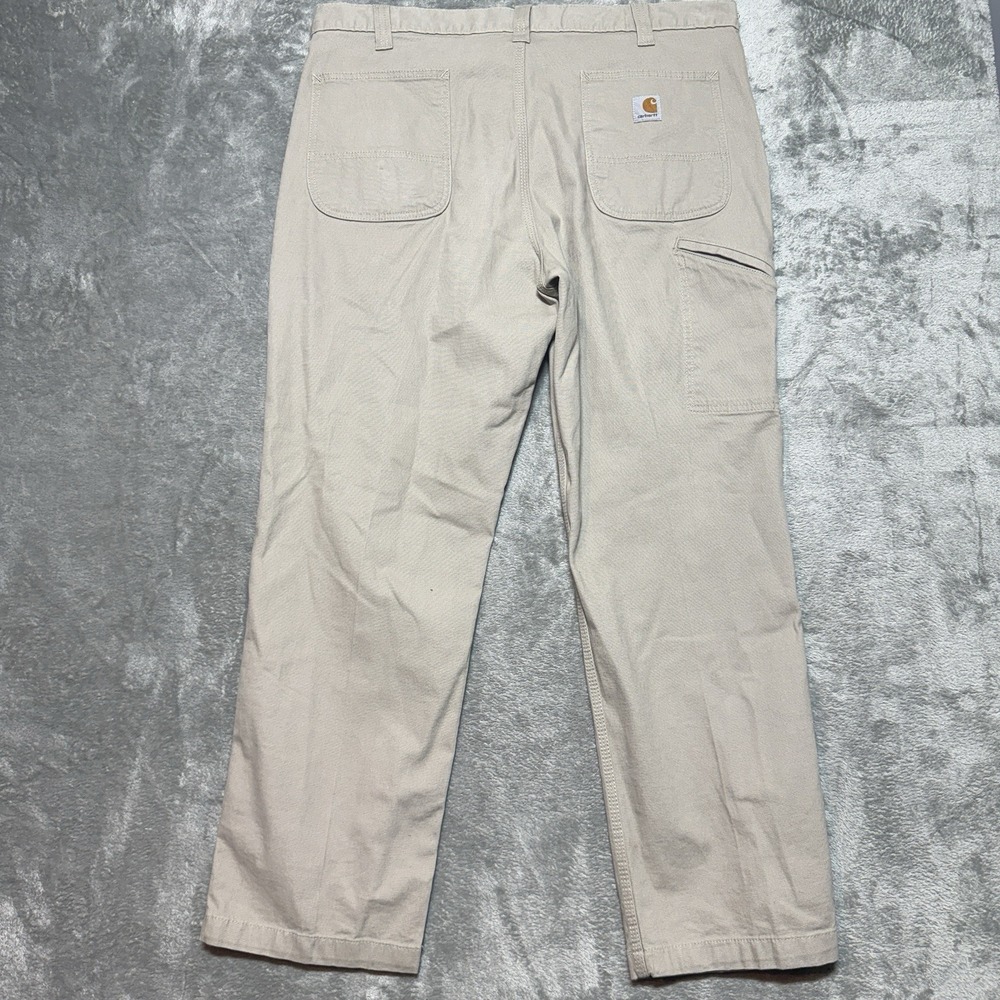 Carhartt Pants Mens‎ 38x30 Tan Khaki Relaxed Fit Carpenter Cargo Canvas Workwear